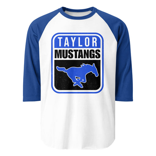 Taylor High School Mustangs Unisex 3/4 sleeve Raglan T-shirt 001