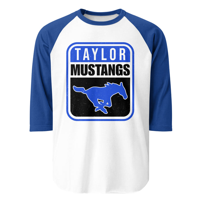 Taylor High School Mustangs Unisex 3/4 sleeve Raglan T-shirt 001