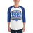Man wearing Taylor High School Mustangs Unisex 3/4 sleeve Raglan T-shirt 020