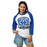 Woman wearing Taylor High School Mustangs Unisex 3/4 sleeve Raglan T-shirt 020