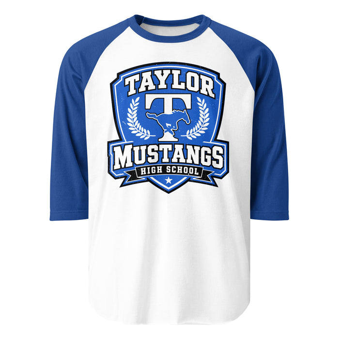 Taylor High School Mustangs Unisex 3/4 sleeve Raglan T-shirt 020