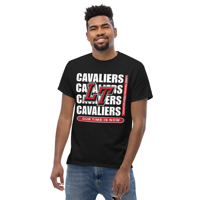 Front view of Lake Travis High School Cavaliers Black Classic Unisex T-shirt 235