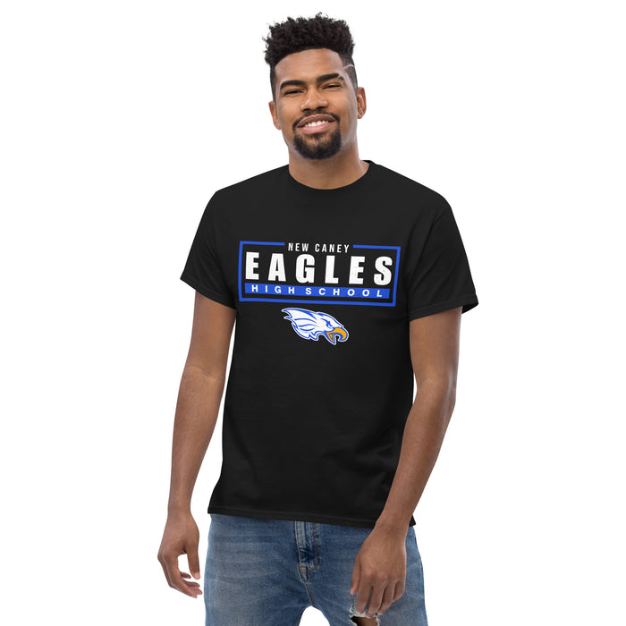Front view of New Caney High School Eagles Black Classic Unisex T-shirt 049