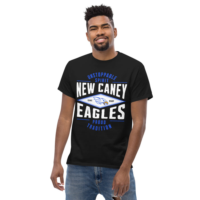 Front view of New Caney High School Eagles Black Classic Unisex T-shirt 210