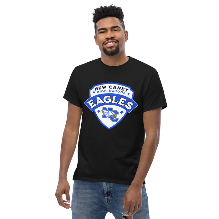 Front view of New Caney High School Eagles Black Classic Unisex T-shirt 221