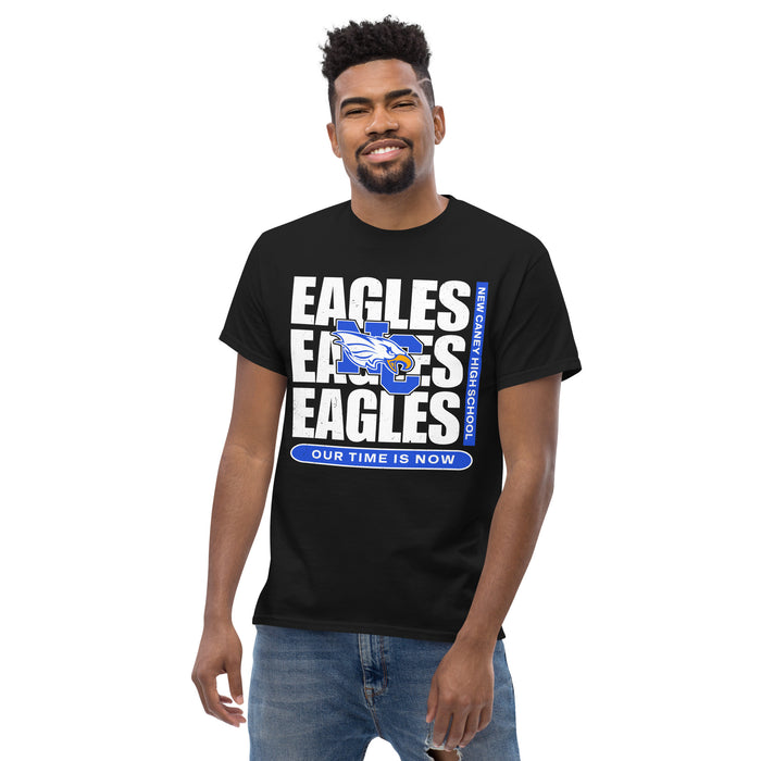 Front view of New Caney High School Eagles Black Classic Unisex T-shirt 235