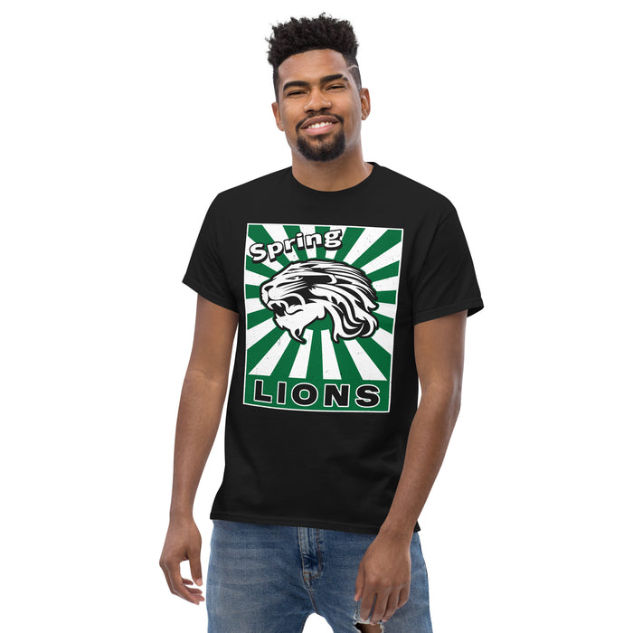Man wearing Spring High School Lions Black Classic Unisex T-shirt 226