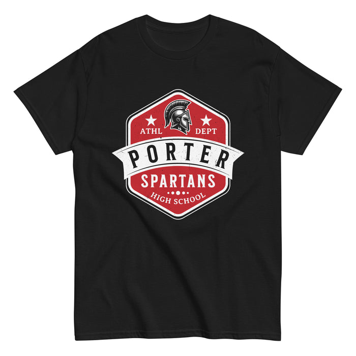 Porter High School Spartans Black Classic Unisex T-shirt 209