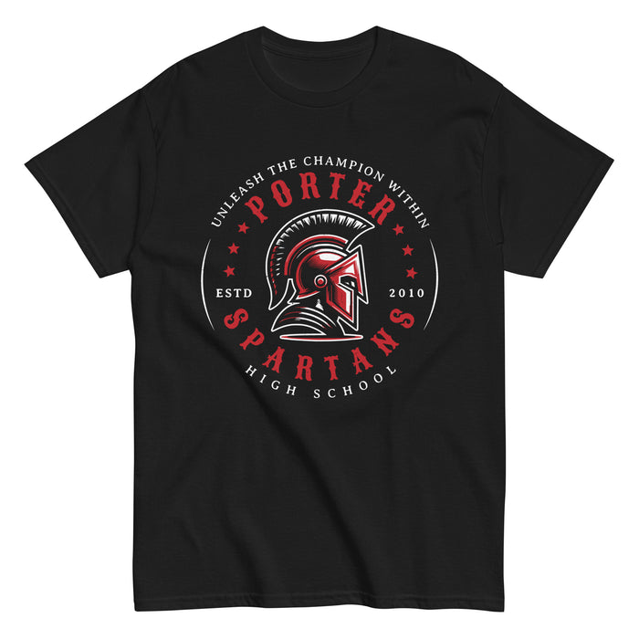 Porter High School Spartans Black Classic Unisex T-shirt 214