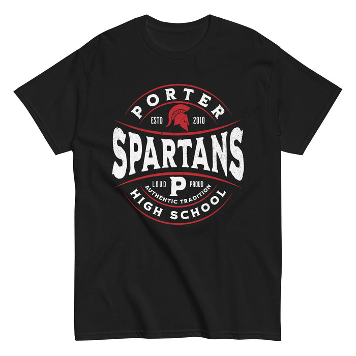 Porter High School Spartans Black Classic Unisex T-shirt 218