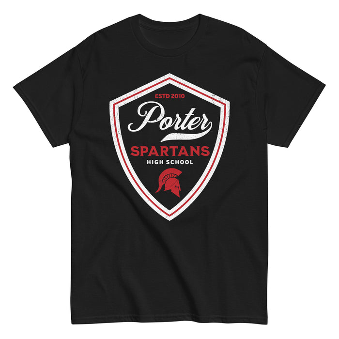 Porter High School Spartans Black Classic Unisex T-shirt 225