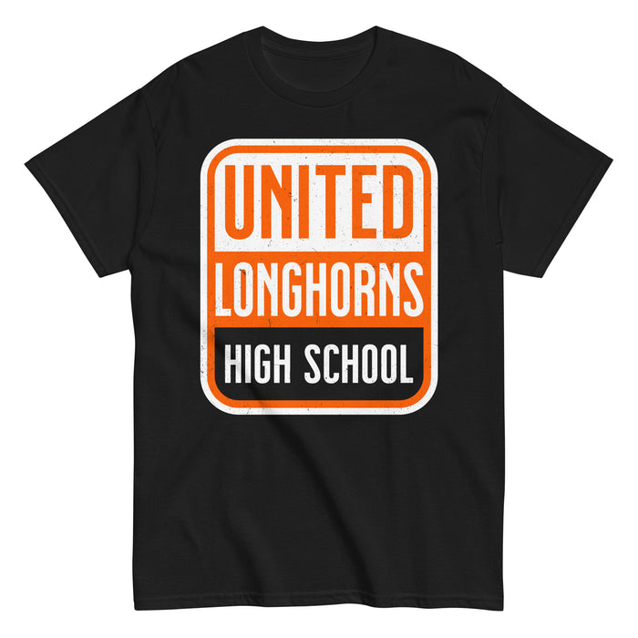 United High School Longhorns Black Classic Unisex T-shirt 001