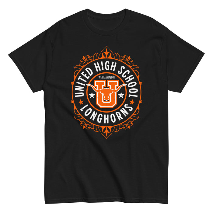 United High School Longhorns Black Classic Unisex T-shirt 227