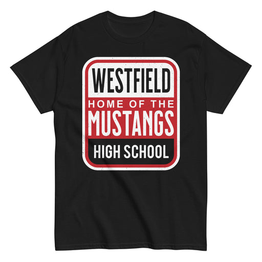 Westfield High School Mustangs Black Classic Unisex T-shirt 001