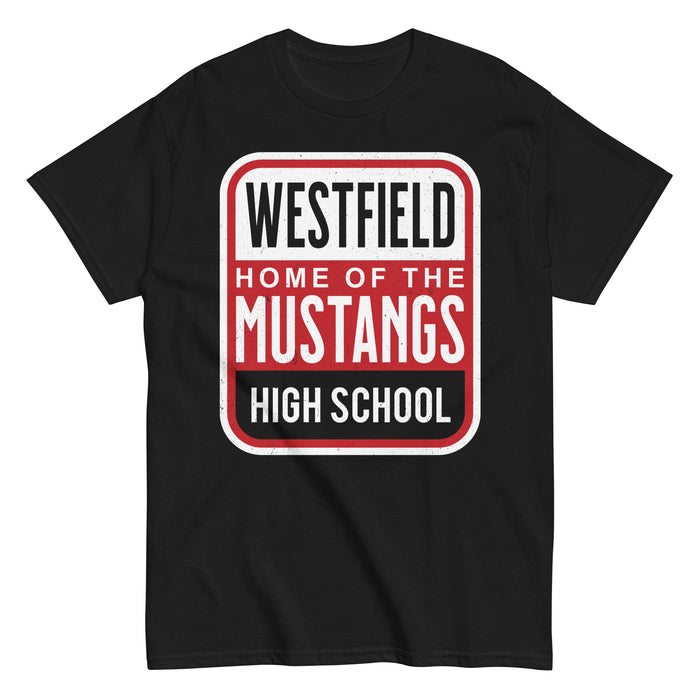 Westfield High School Mustangs Black Classic Unisex T-shirt 001