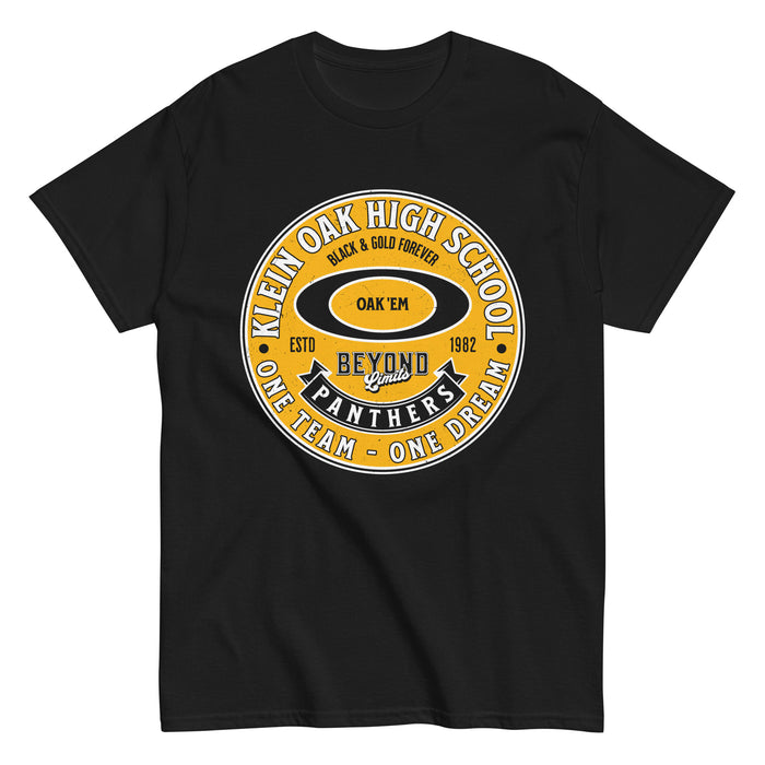 Klein Oak High School Panthers Classic Unisex Black T-shirt 215