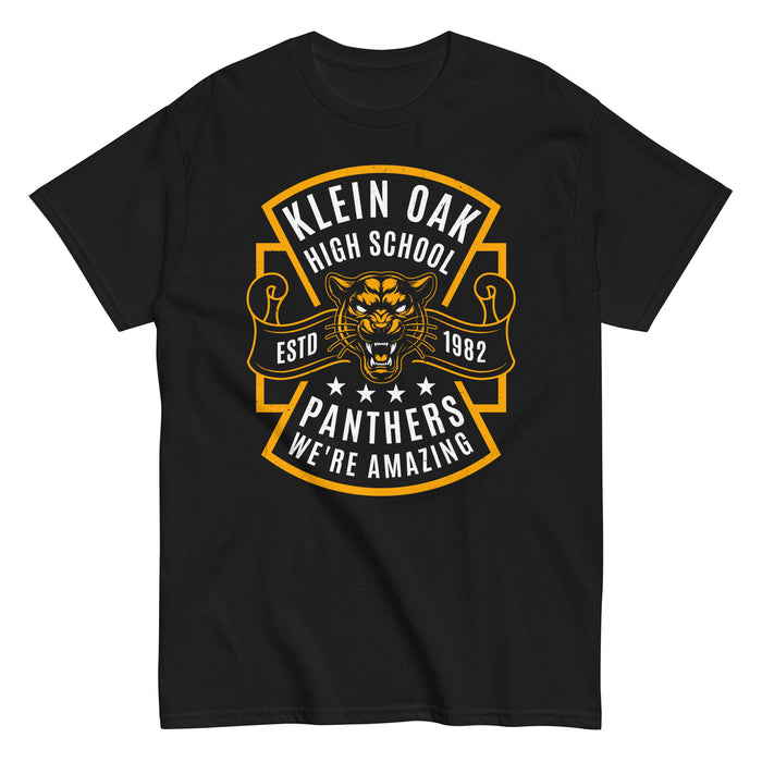Klein Oak High School Panthers Classic Unisex Black T-shirt 207