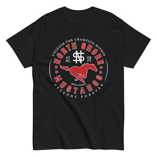 North Shore High School Mustangs Black Classic Unisex T-shirt 214