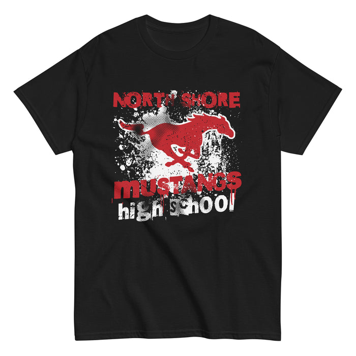 North Shore High School Mustangs Black Classic Unisex T-shirt 205