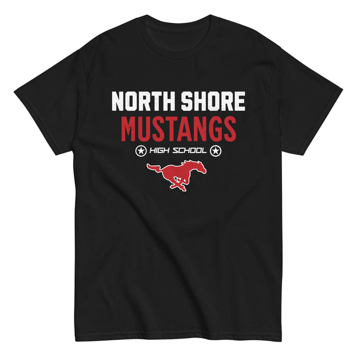 North Shore High School Mustangs Black Classic Unisex T-shirt 003