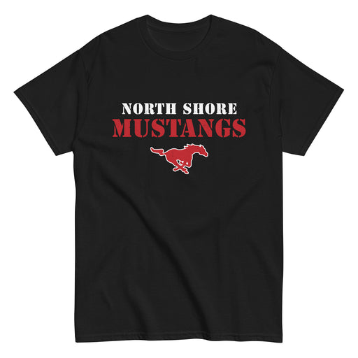 North Shore High School Mustangs Black Classic Unisex T-shirt 017