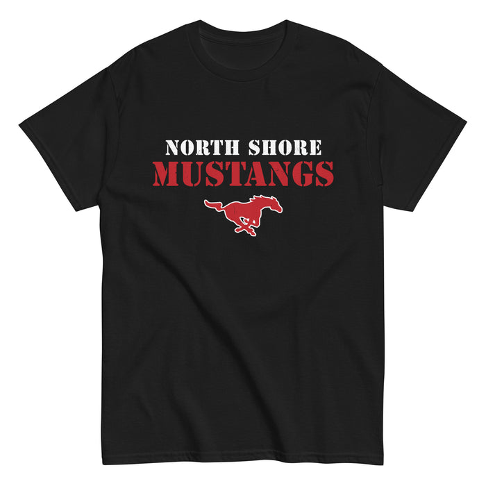 North Shore High School Mustangs Black Classic Unisex T-shirt 017