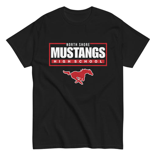 North Shore High School Mustangs Black Classic Unisex T-shirt 049