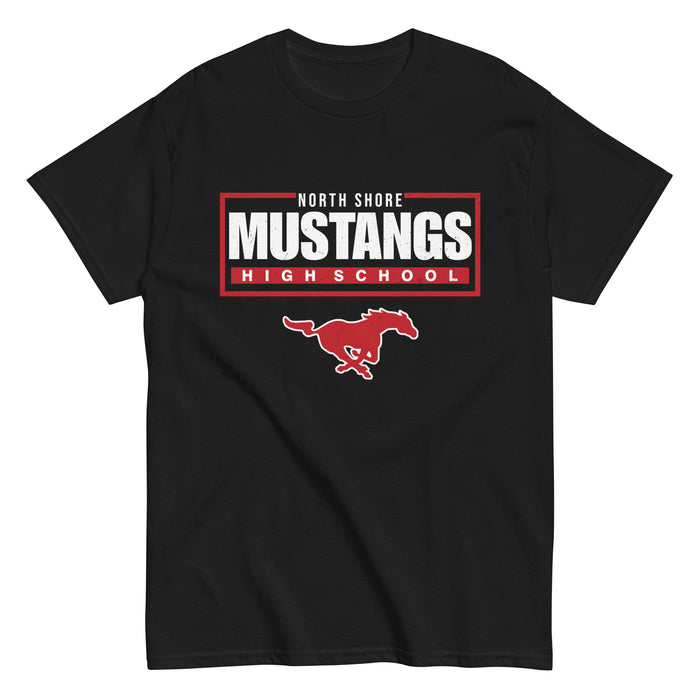 North Shore High School Mustangs Black Classic Unisex T-shirt 049