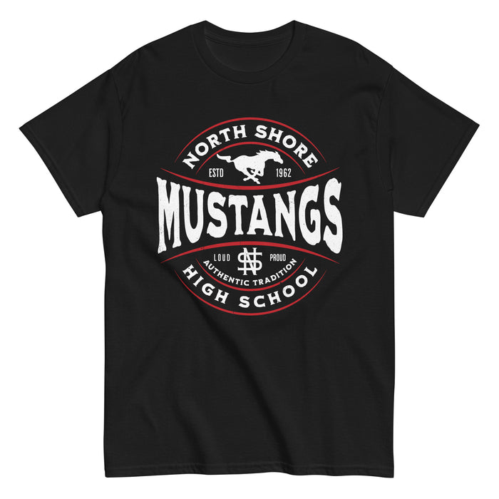North Shore High School Mustangs Black Classic Unisex T-shirt 218