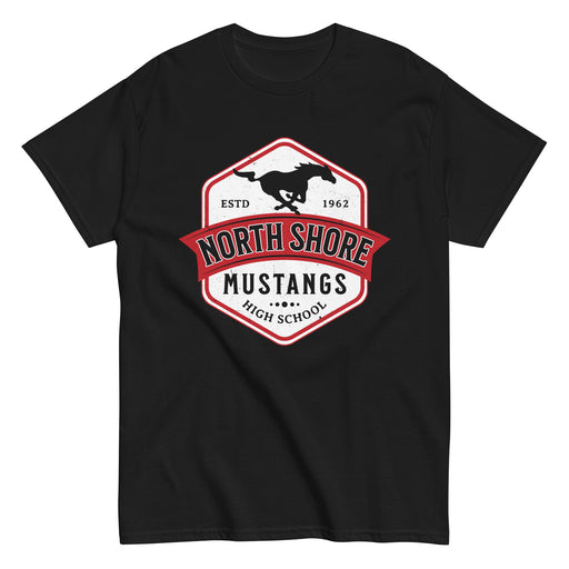North Shore High School Mustangs Black Classic Unisex T-shirt 209
