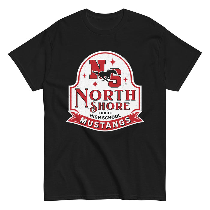 North Shore High School Mustangs Black Classic Unisex T-shirt 219