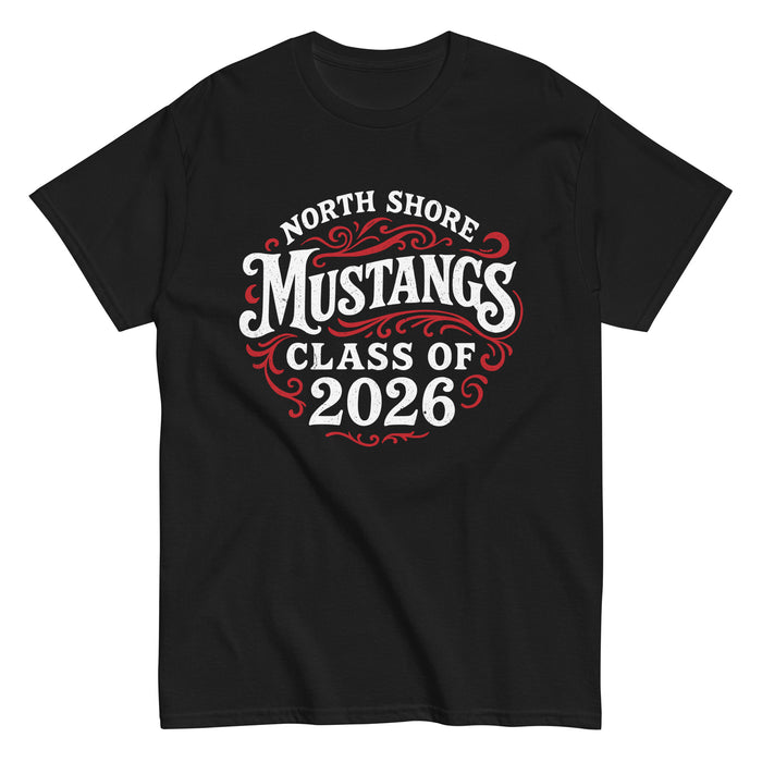 North Shore High School Mustangs Black Classic Unisex T-shirt 255