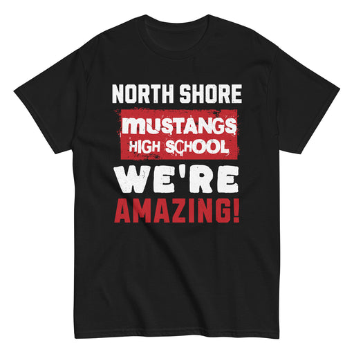 North Shore High School Mustangs Black Classic Unisex T-shirt 231