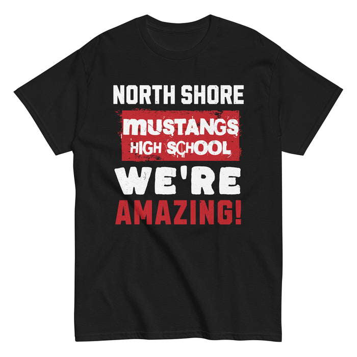 North Shore High School Mustangs Black Classic Unisex T-shirt 231