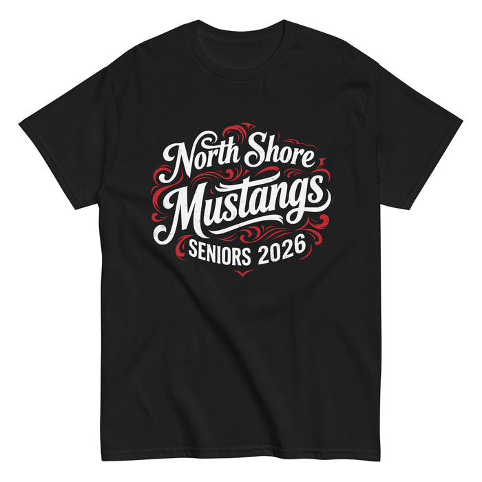 North Shore High School Mustangs Black Classic Unisex T-shirt 253