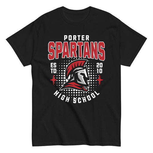 Porter High School Spartans Black Classic Unisex T-shirt 204