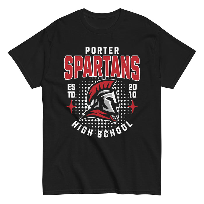 Porter High School Spartans Black Classic Unisex T-shirt 204