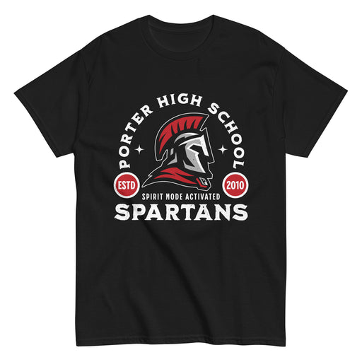 Porter High School Spartans Black Classic Unisex T-shirt 208