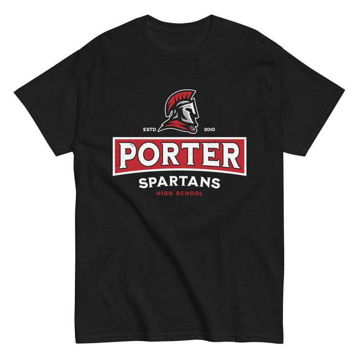 Porter High School Spartans Black Classic Unisex T-shirt 202