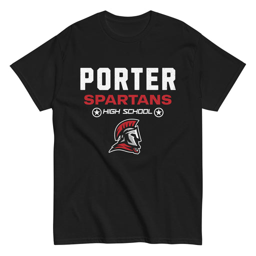 Porter High School Spartans Black Classic Unisex T-shirt 003