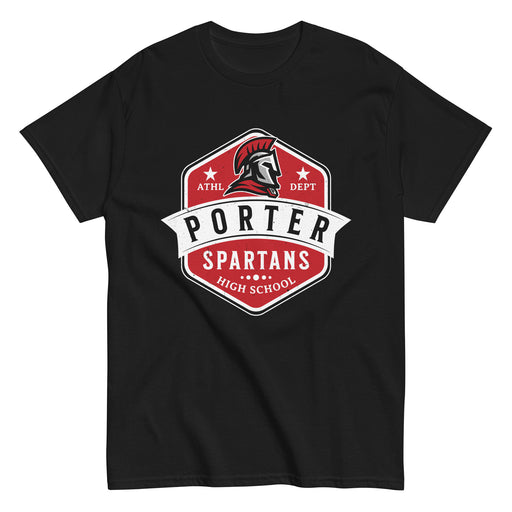 Porter High School Spartans Black Classic Unisex T-shirt 209