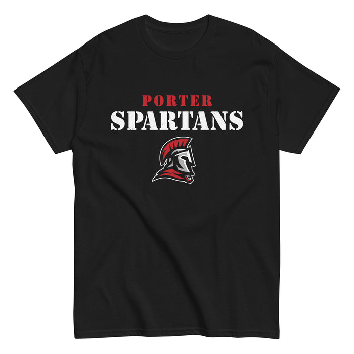 Porter High School Spartans Black Classic Unisex T-shirt 017
