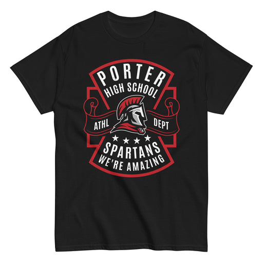 Porter High School Spartans Black Classic Unisex T-shirt 207