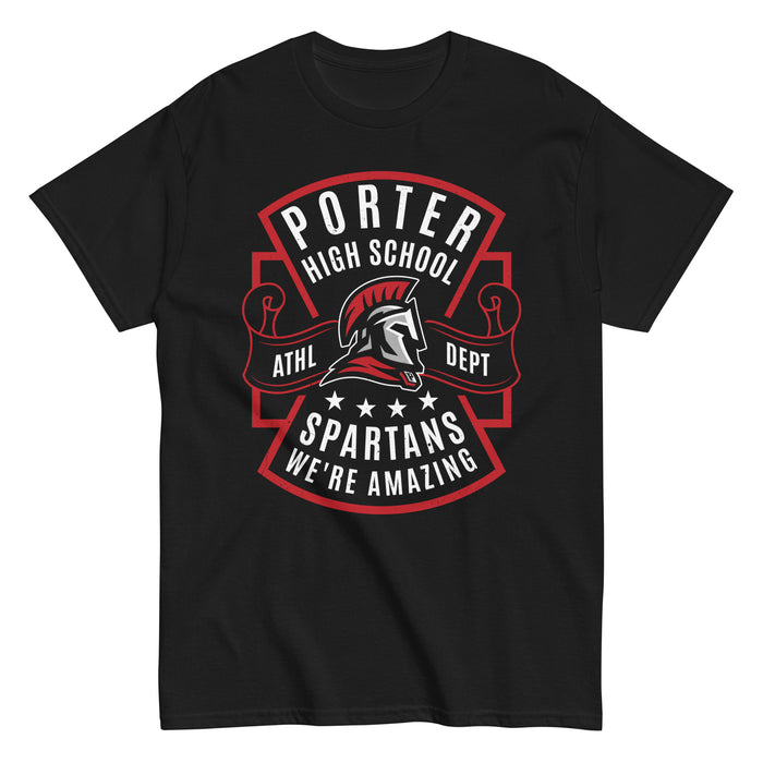 Porter High School Spartans Black Classic Unisex T-shirt 207
