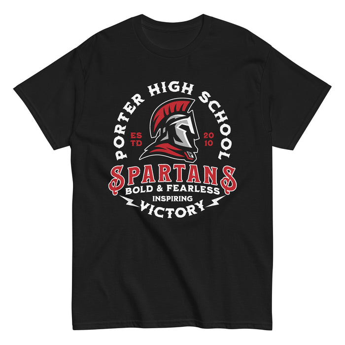 Porter High School Spartans Black Classic Unisex T-shirt 206