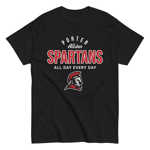 Porter High School Spartans Black Classic Unisex T-shirt 040