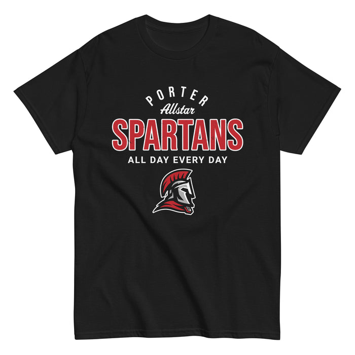 Porter High School Spartans Black Classic Unisex T-shirt 040