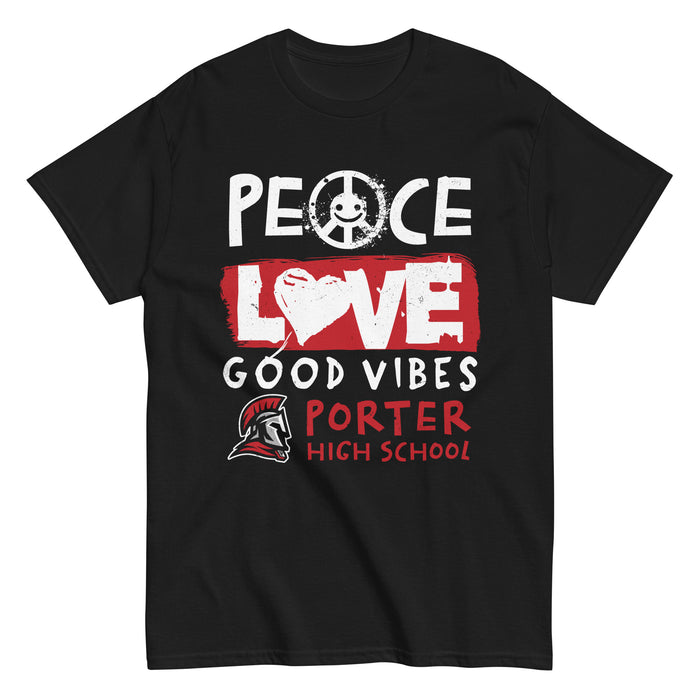 Porter High School Spartans Black Classic Unisex T-shirt 240