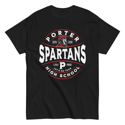Porter High School Spartans Black Classic Unisex T-shirt 218