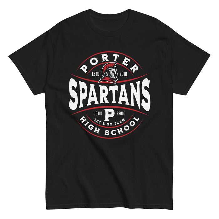 Porter High School Spartans Black Classic Unisex T-shirt 218